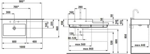 Laufen Living City 100x46 cm mosdó H8184320001041