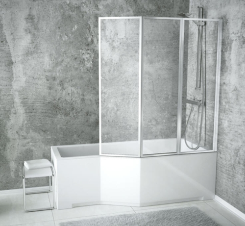 Besco Integra 170x75/56 cm-es kád 3 részes kádparavánnal jobbos