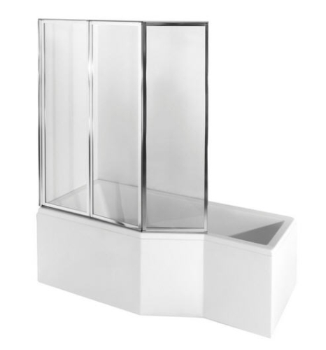 Besco Integra 150x75/56 cm-es kád 3 részes kádparavánnal balos