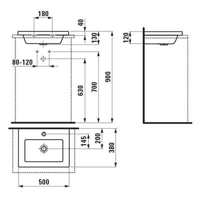 Laufen Living Square 50x38 cm mosdó H8154350001041