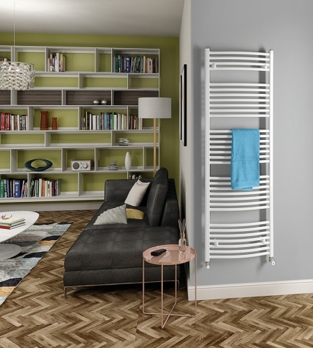 Sapho AQUALINE ORBIT 600x1700mm íves fürdőszobai radiátor, fehér ILO66E