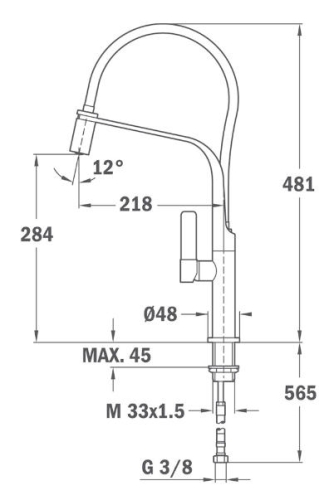 Teka Formentera FO 997 mosogató csaptelep flexibilis rózsaszín kifolyócsővel 62.997.02.0FP (62997020FP)