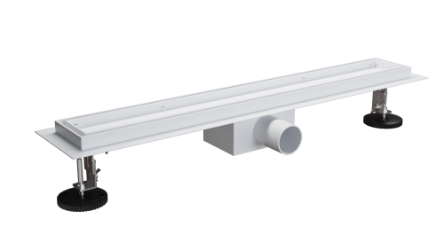 Roltechnik rozsdamentes zuhanyfolyóka, WHITE GLASS (fehér üveg) betéttel, 800 mm, RRF-WG-800