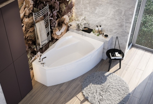 M-Acryl Claudia 160x105 cm aszimmetrikus akril kád kádlábbal, jobbos, 12397