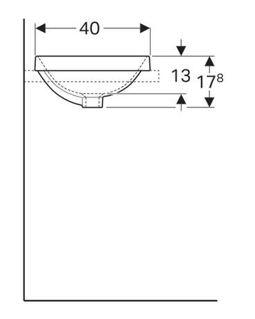 Geberit VariForm 50x40 cm ovális beépíthető mosdó túlfolyóval 500.708.01.2