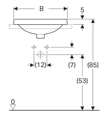 Geberit VariForm 50x40 cm ovális beépíthető mosdó túlfolyó nélkül 500.711.01.2