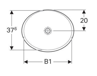 Geberit VariForm 50x40 cm ovális beépíthető mosdó túlfolyó nélkül 500.711.01.2