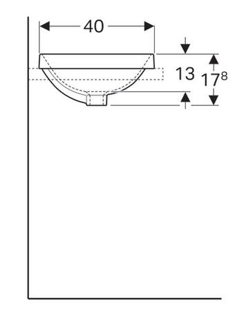 Geberit VariForm 50x40 cm ovális beépíthető mosdó túlfolyó nélkül 500.711.01.2