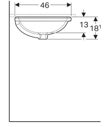 Geberit VariForm 61x46 cm alulról beépíthető mosdó túlfolyóval 500.756.01.2