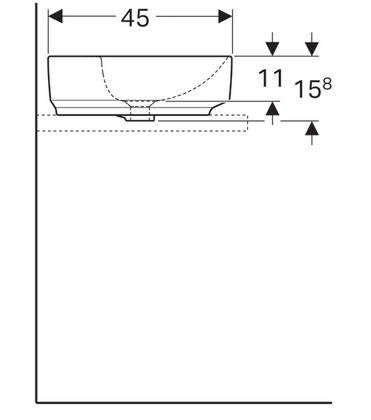 Geberit VariForm 60x45 cm pultra ültethető mosdó túlfolyó nélkül 500.773.01.2