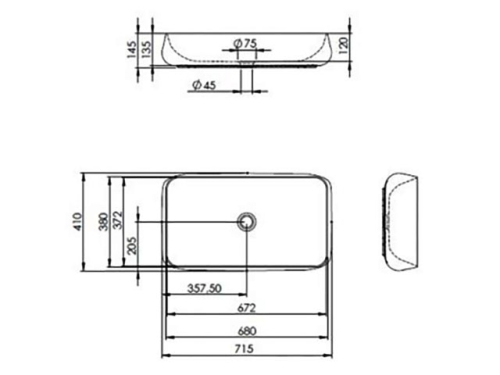 AREZZO design Agnes pultra ültethető mosdó AR-145029
