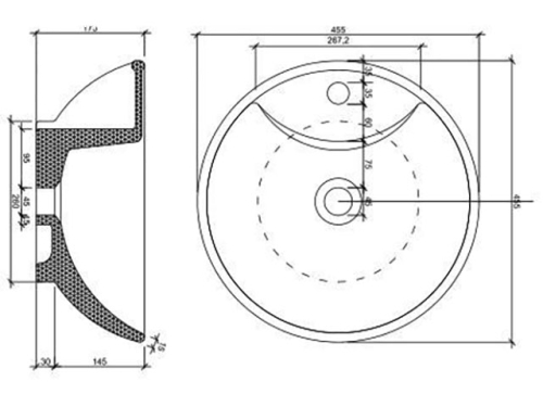 AREZZO design Balto pultra ültethető mosdó AR-145035