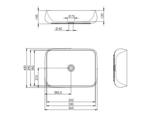 AREZZO design Bivio pultra ültethető mosdó AR-145038