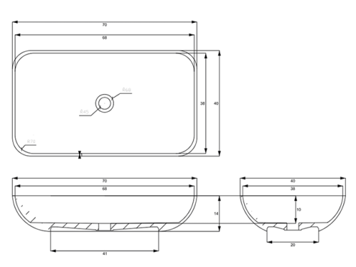 AREZZO design Fresi pultra ültethető mosdó AR-145033