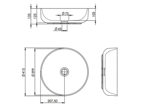 AREZZO design Lorca pultra ültethető mosdó AR-145048