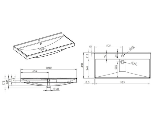 AREZZO design Maxxi 100 cm-es mosdó AR-145815