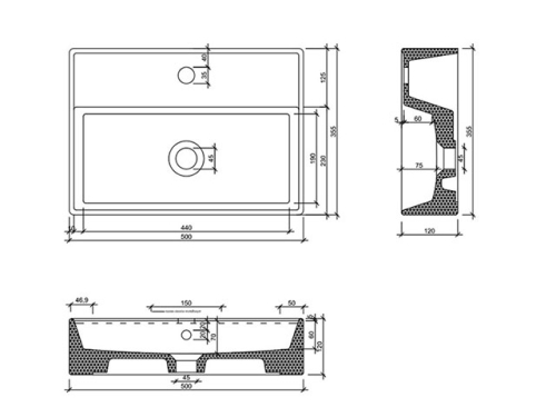 AREZZO design Modelo pultra ültethető mosdó AR-145190