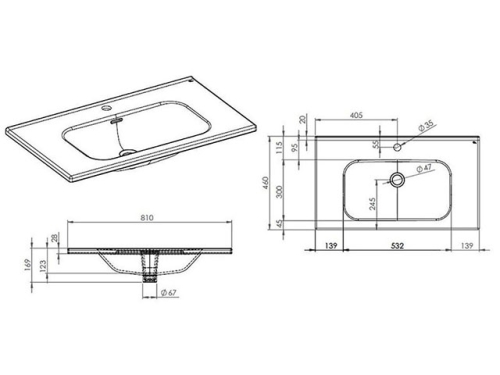 AREZZO design Piazza 80 cm-es mosdó AR-145720