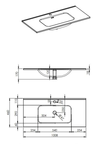 AREZZO design SKAPPA 100 cm mosdó, fehér AR-145855
