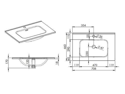AREZZO design Skappa 70 cm-es mosdó AR-145835