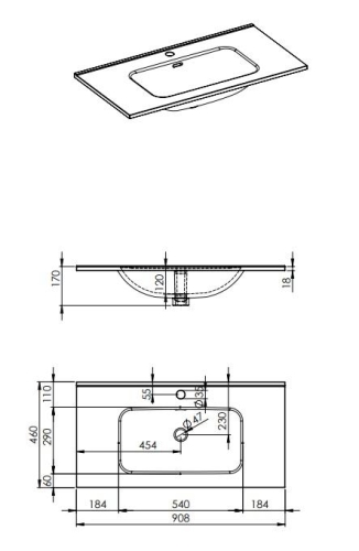 AREZZO design SKAPPA 90 cm mosdó, fehér AR-145845