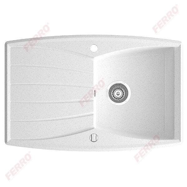 Ferro MEZZO egymedencés mosogató 78x51x19 cm, fehér DRG51/78W