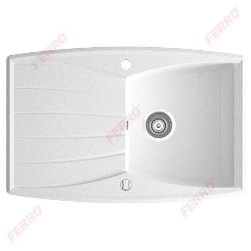Ferro MEZZO egymedencés mosogató 78x51x19 cm, fehér DRG51/78W