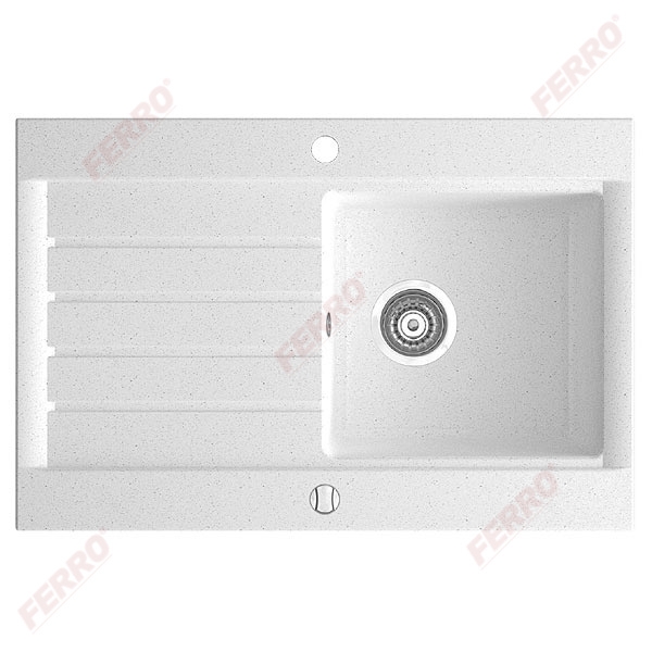 Ferro OZZY gránit mosogató 78x52x20 cm, fehér DRG52/78W