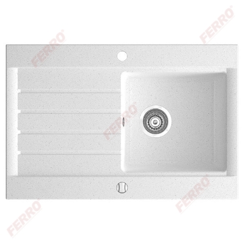Ferro OZZY gránit mosogató 78x52x20 cm, fehér DRG52/78W