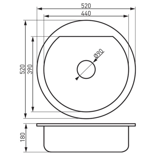 Ferro BIZZY egymedencés gránit mosogató Ø52 cm, fehér DRG52W