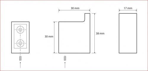 Sapho BEMETA NERO Fogas, 17x38x30mm, fekete 135006010