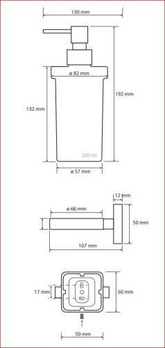 Sapho BEMETA TASI Szappanadagoló, 82x192x130mm, 230ml, króm 154109042