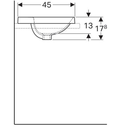Geberit VariForm 60x45 cm beépíthető mosdó túlfolyó nélkül 500.734.01.2