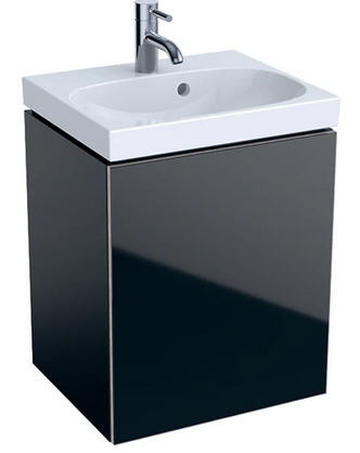 Geberit Acanto alsó szekrény kézmosóhoz üveg/fekete 500.608.16.1