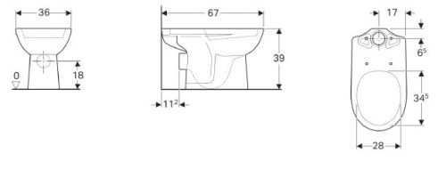 Geberit Selnova mélyöblítésű, hátsó kifolyású monoblokkos wc 500.282.01.1