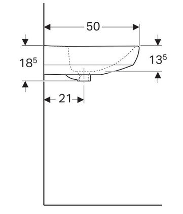 Geberit Selnova 65x50 cm mosdó, csaplyukkal 500.297.01.1