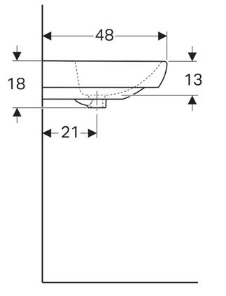 Geberit Selnova Square 65x48 cm mosdó szögletes, csaplyukkal 500.299.01.1