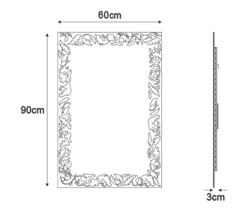 Sapho SONORA tükör, LED világítással 900x600mm SR090