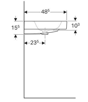 Geberit iCon 75x48,5 cm mosdó csaplyuk nélkül 124078000