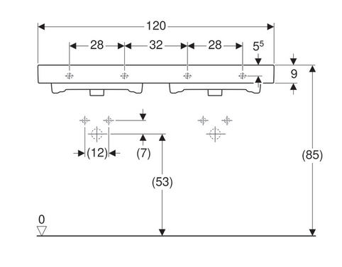 Geberit iCon 120x48,5 cm dupla mosdó 124120000