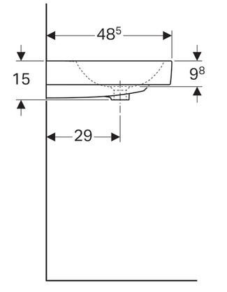 Geberit iCon 50x48,5 cm mosdó pakolófelülettel és dekor tállal, bal pakolóval 124150000