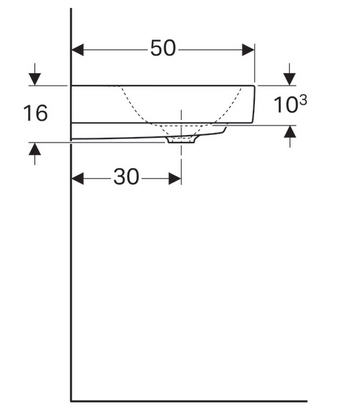 Geberit Citterio 90x50 cm mosdó 500.547.01.1