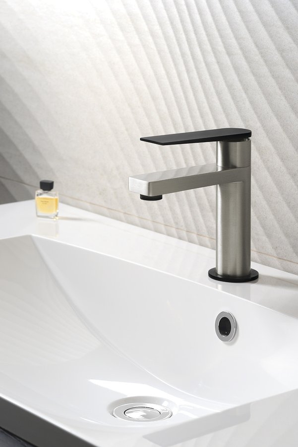 Sapho SOLITER HITAM mosdócsaptelep, leeresztő nélkül nikkel/fekete HM002