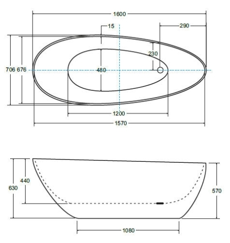 Besco Goya 160x70 szabadonálló kád