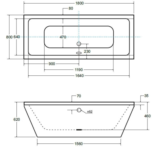 Besco Vera 180x80 cm szabadonálló kád WKV-180-WO