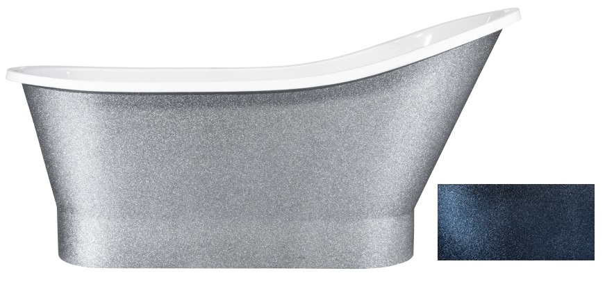 Besco Gloria Glam 160x68 cm szabadonálló kád, graphite