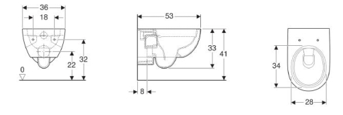 Geberit Smyle fali wc Rimfree - öblítőperem nélküli 500.215.01.1 (500215011)