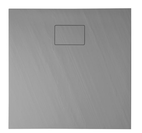 POLYSAN ACORA 80x80x3,5cm öntöttmárvány zuhanytálca, szürke AC021
