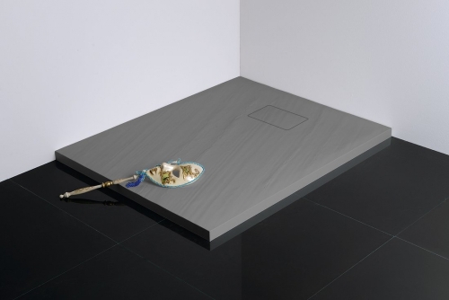 POLYSAN ACORA 100x80x3,5cm öntöttmárvány zuhanytálca, szürke AC023