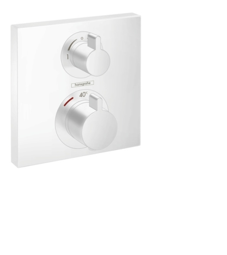 Hansgrohe Ecostat Square Termosztát falsík alatti szereléshez, 2 fogyasztóhoz, matt fehér 15714700